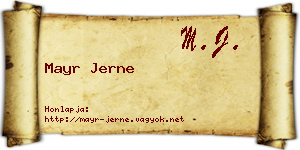 Mayr Jerne névjegykártya